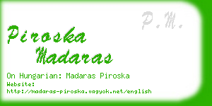 piroska madaras business card